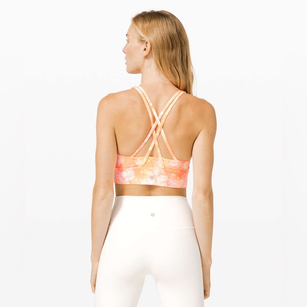 Lululemon Energy Bra High Neck Long Line Shibori Size 8